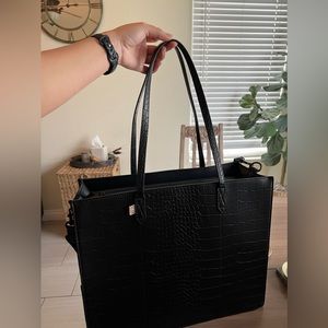 Beis: The large work tote in black croc